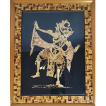 Indonesische bamboelijst met ingelegd Wayangfiguur